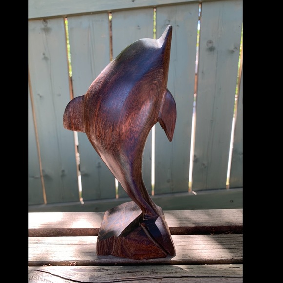 Vintage mid century ironwood dolphin - Picture 2 of 4